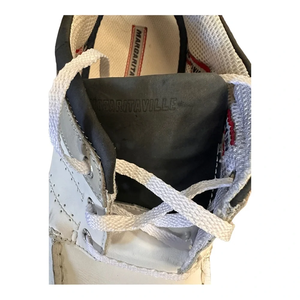 Vintage Margaritaville White Leather Boat Shoes, Size 13